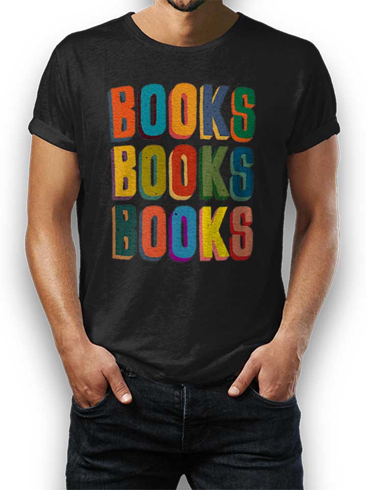 books-books-books-t-shirt schwarz 1