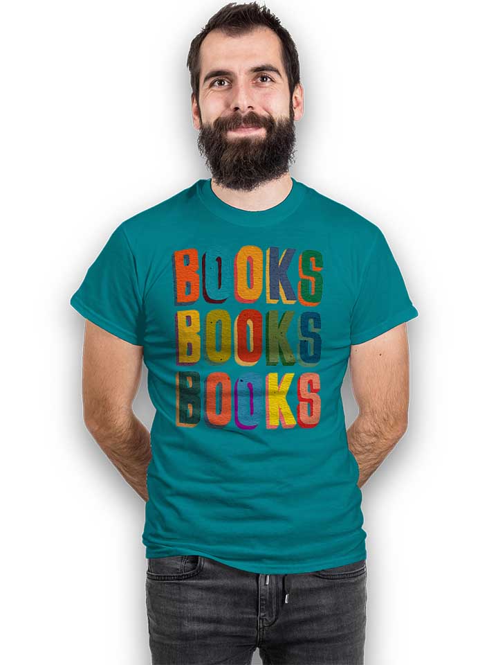 books-books-books-t-shirt tuerkis 2