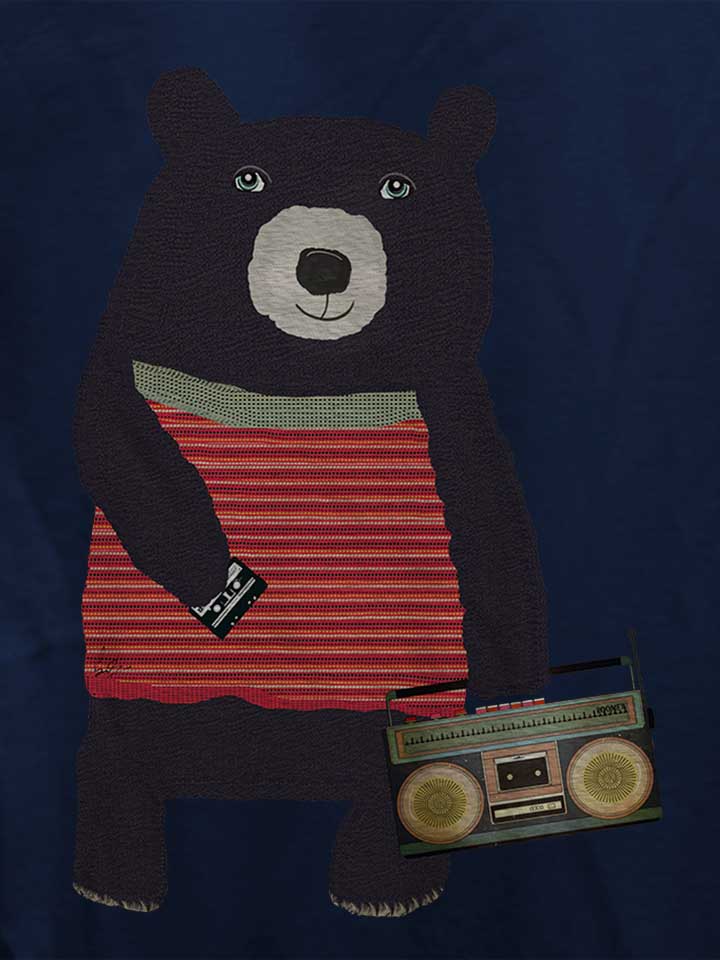 boombox-bear-damen-t-shirt dunkelblau 4