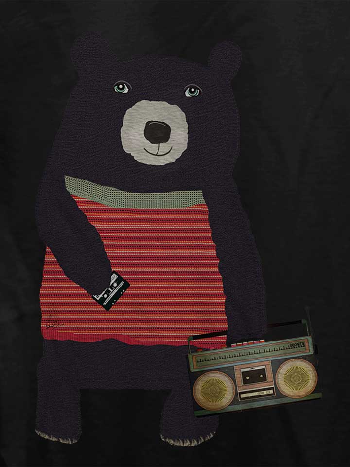 boombox-bear-damen-t-shirt schwarz 4