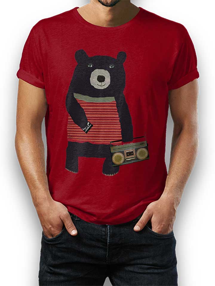 Boombox Bear T-Shirt bordeaux L