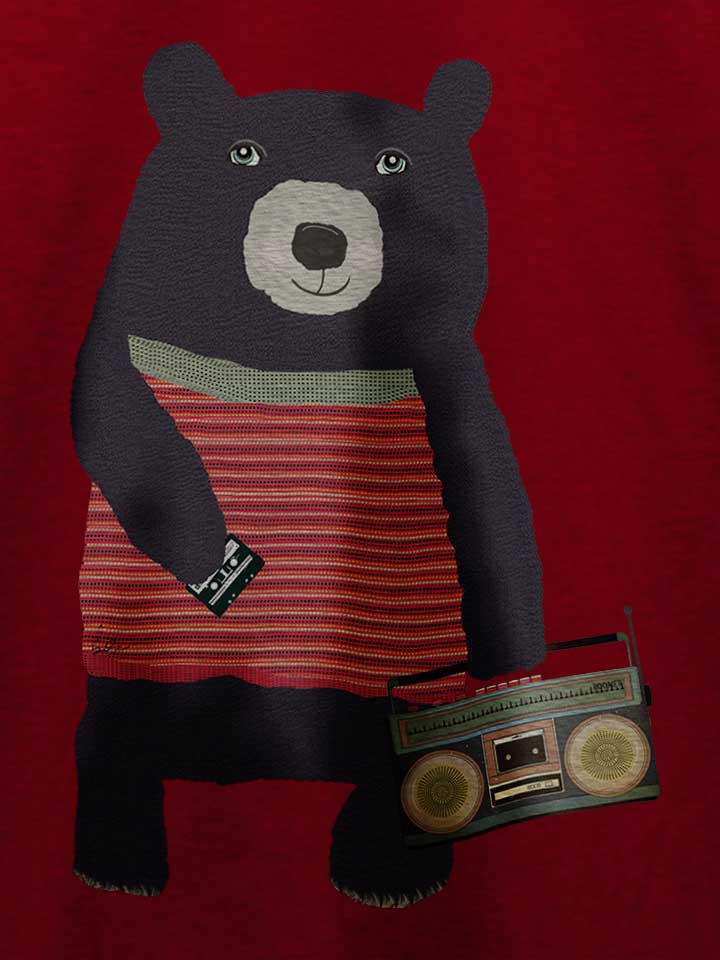 boombox-bear-t-shirt bordeaux 4