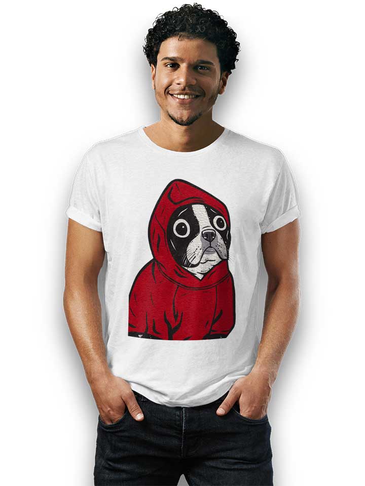 boston-terrier-red-hoodie-t-shirt weiss 2