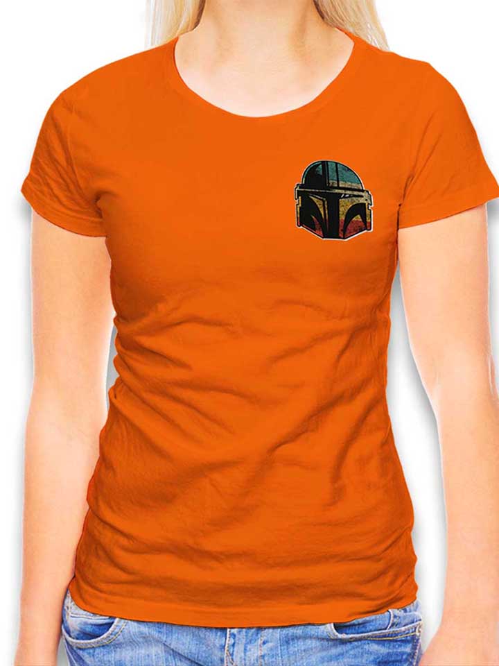 Bounty Hunter Helmet Chest Print Damen T-Shirt orange L
