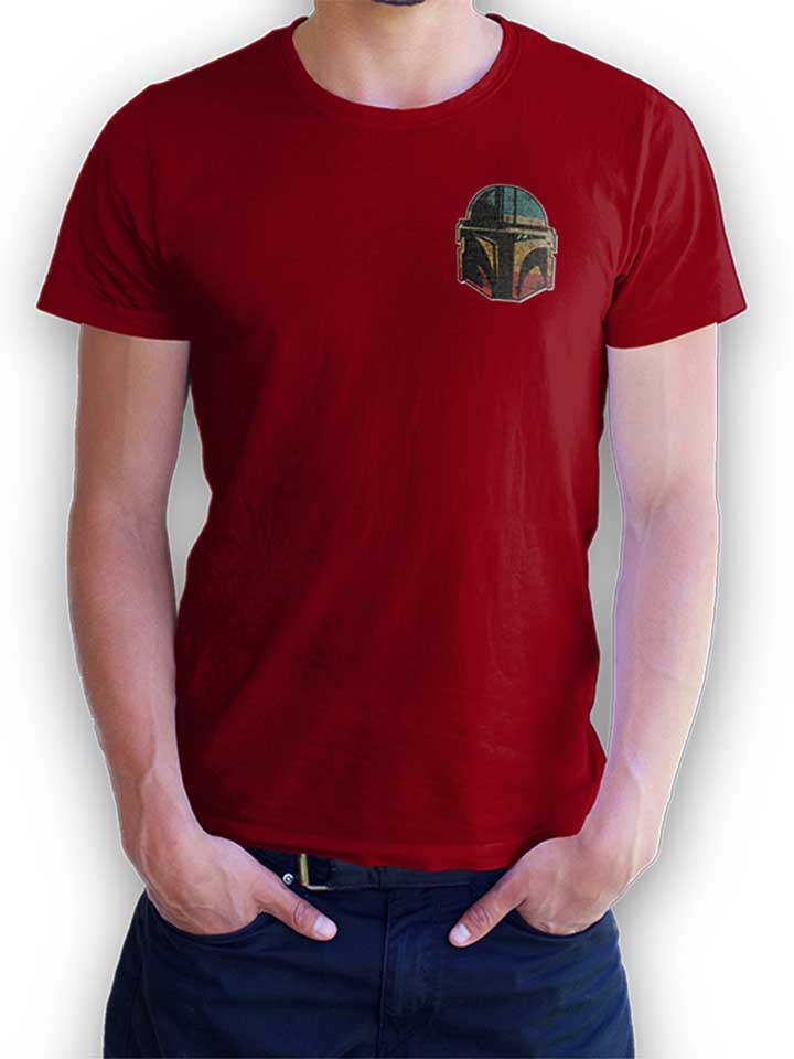Bounty Hunter Helmet Chest Print T-Shirt maroon L
