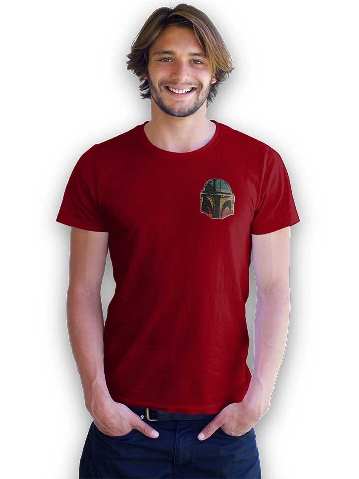bounty-hunter-helmet-chest-print-t-shirt bordeaux 2