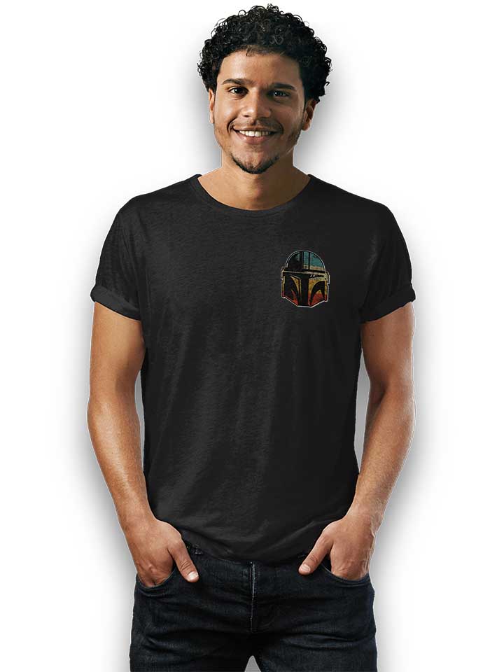 bounty-hunter-helmet-chest-print-t-shirt schwarz 2