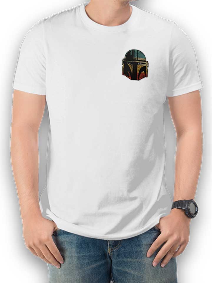 Bounty Hunter Helmet Chest Print T-Shirt weiss L