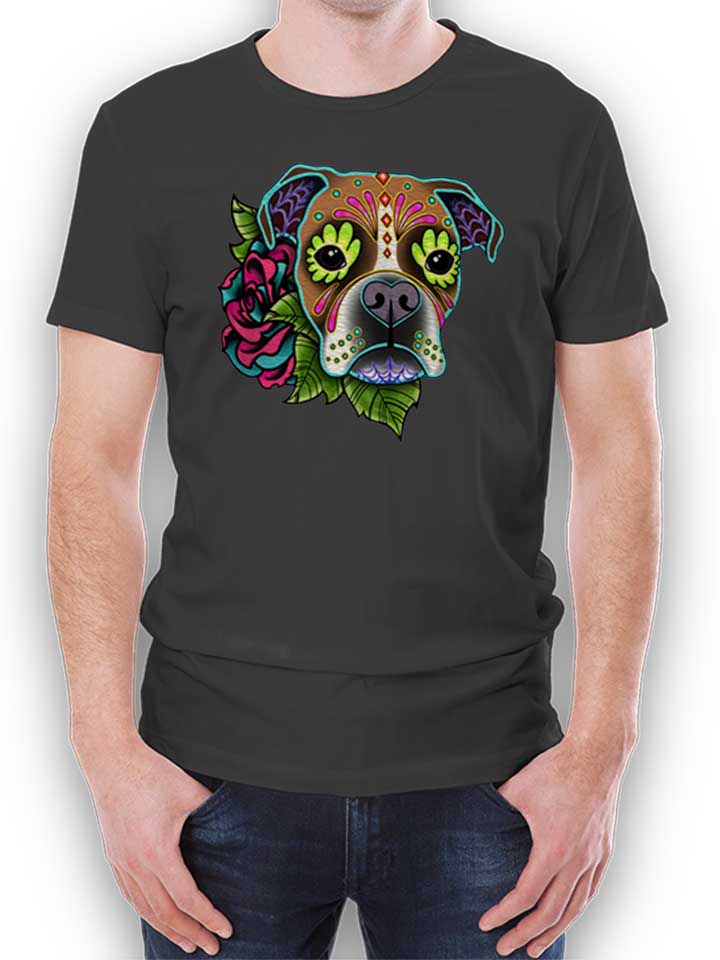 Boxer Dog T-Shirt dunkelgrau L