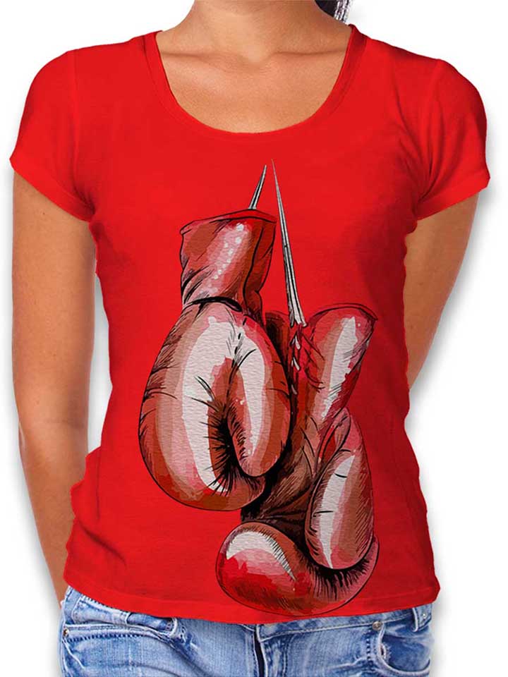 boxhandschuhe-damen-t-shirt rot 1