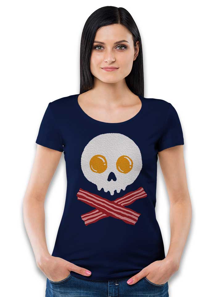 breakfast-skull-damen-t-shirt dunkelblau 2