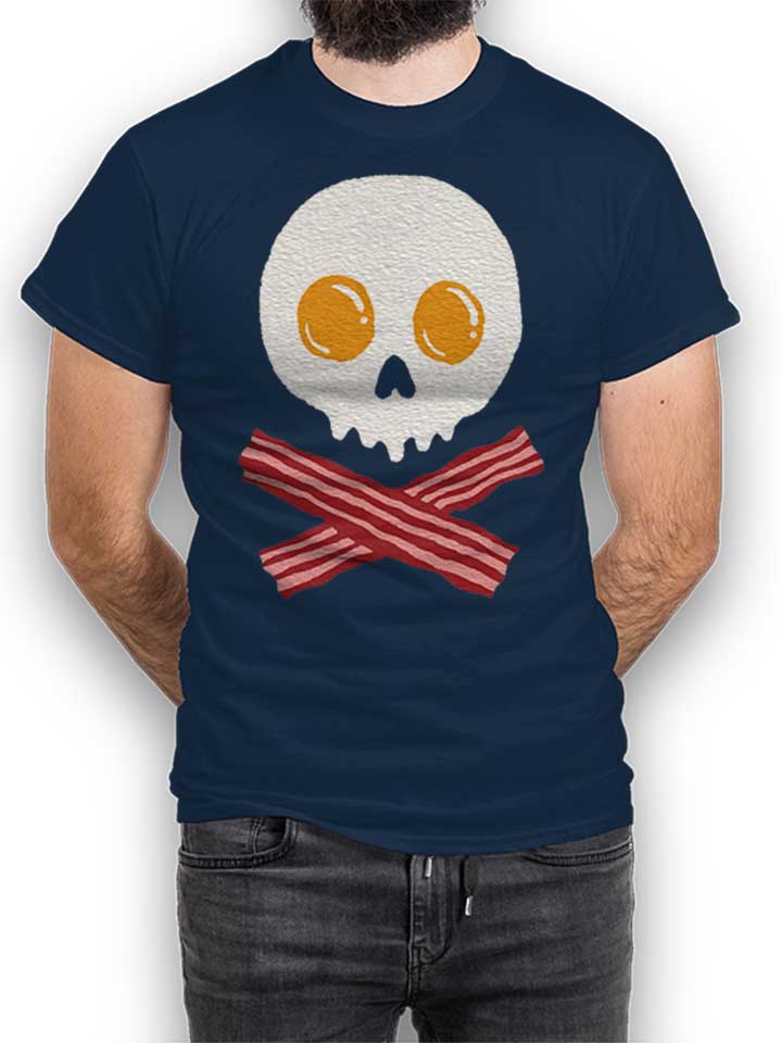 Breakfast Skull T-Shirt dunkelblau L