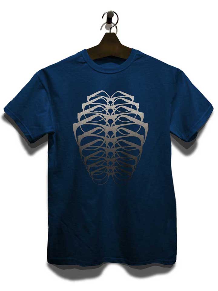 brille-skelett-t-shirt dunkelblau 3