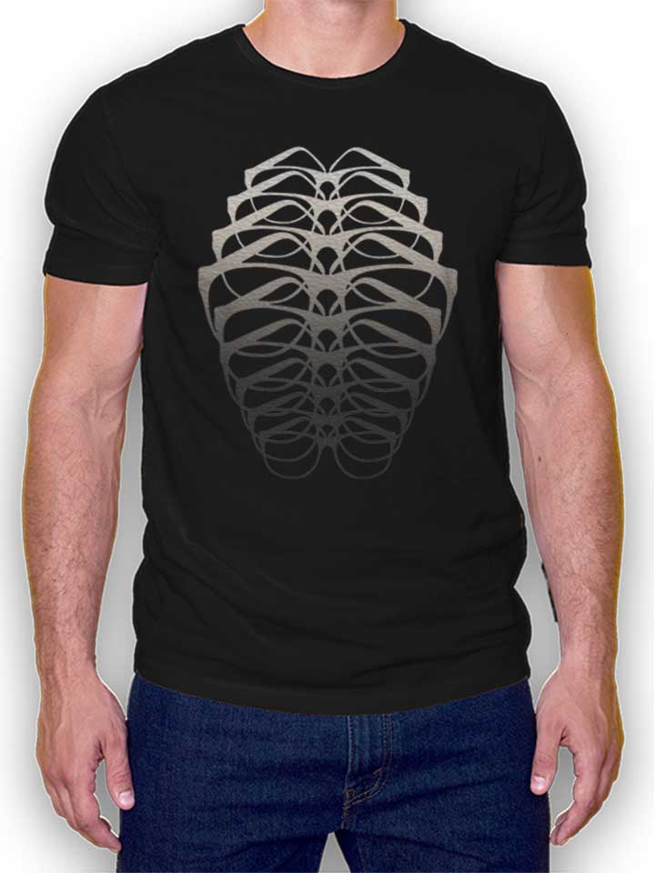 Brille Skelett T-Shirt schwarz L