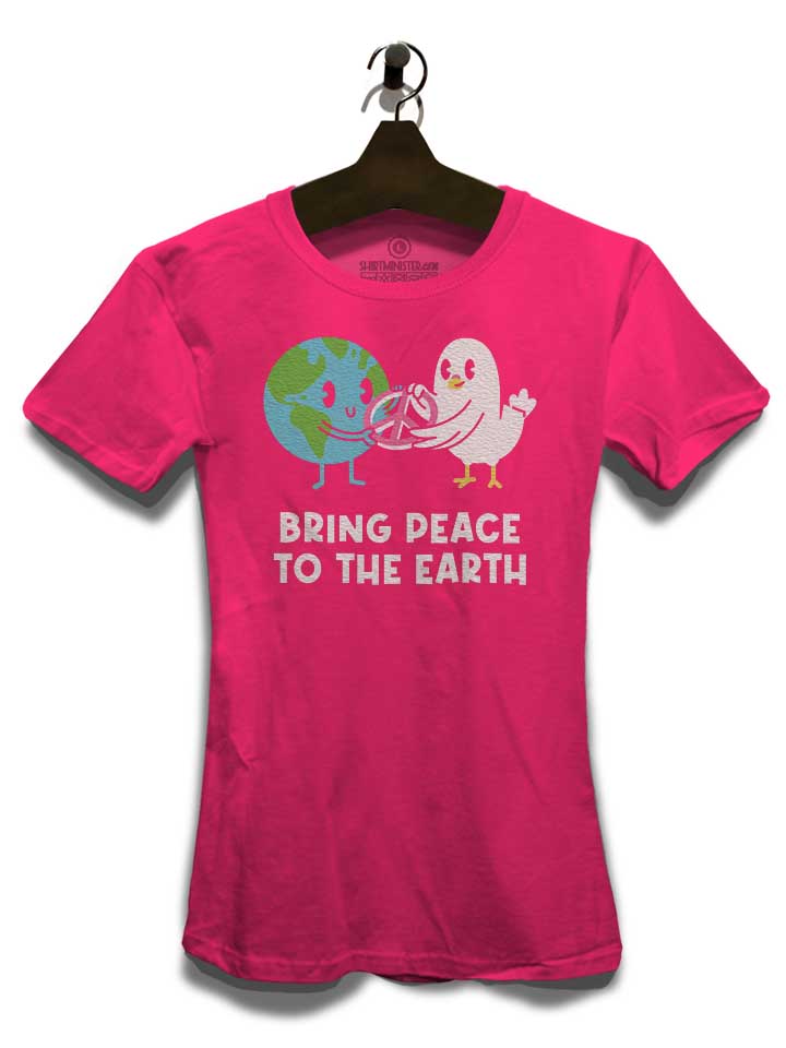 bring-peace-to-the-earth-damen-t-shirt fuchsia 3
