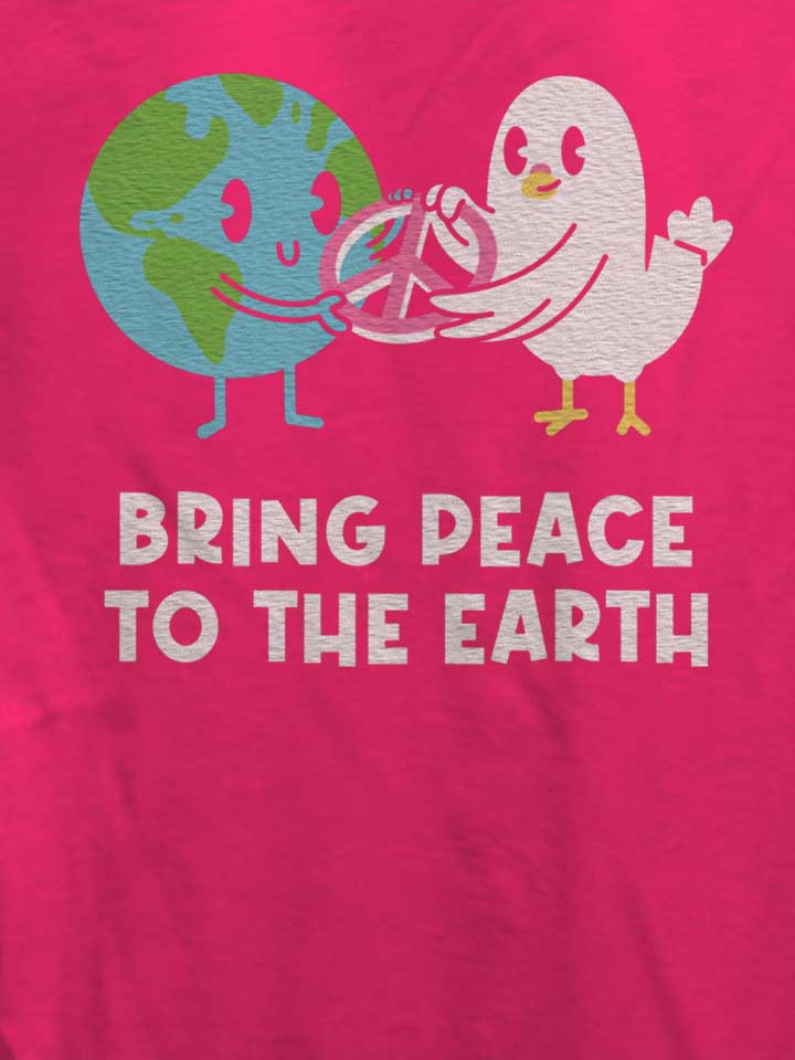 bring-peace-to-the-earth-damen-t-shirt fuchsia 4