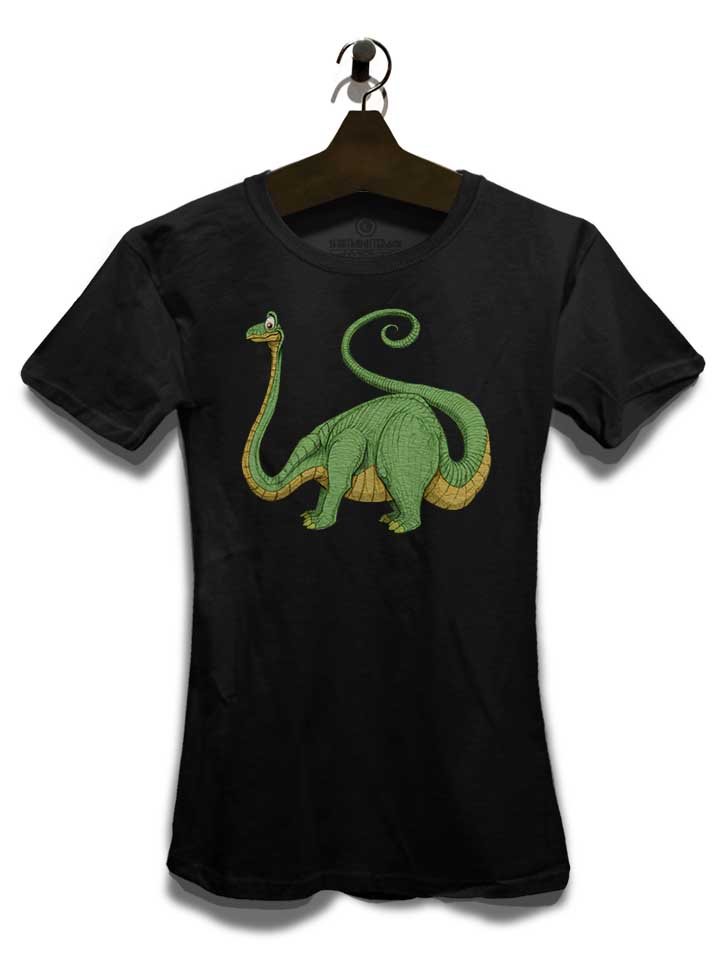 brontosaurus-damen-t-shirt schwarz 3