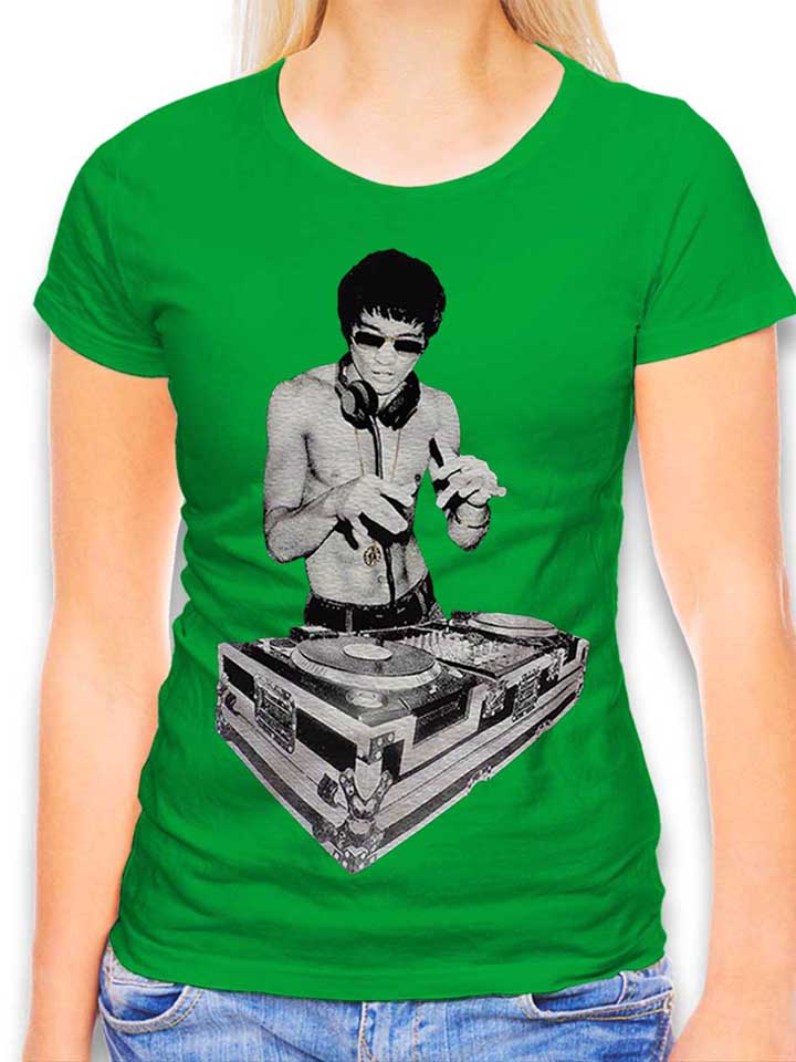 Bruce Lee Dj Avengers T-Shirt Donna verde L