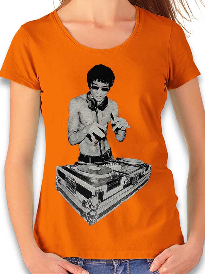 Bruce Lee Dj Avengers T-Shirt Donna arancione L