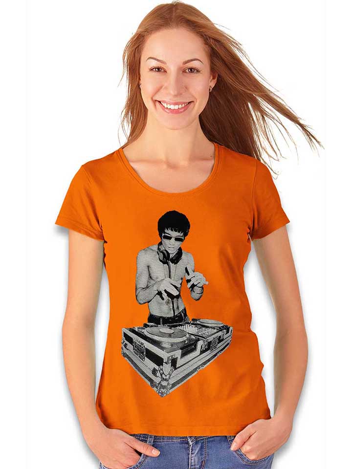 bruce-lee-dj-avengers-damen-t-shirt orange 2