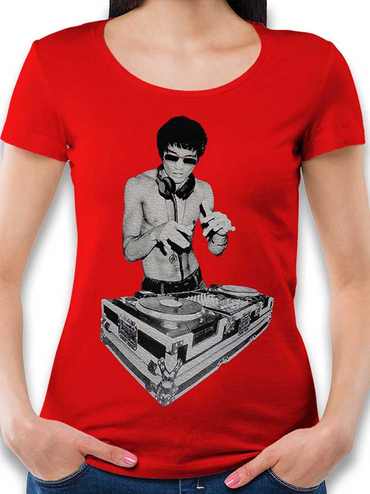 Bruce Lee Dj Avengers Womens T-Shirt red L