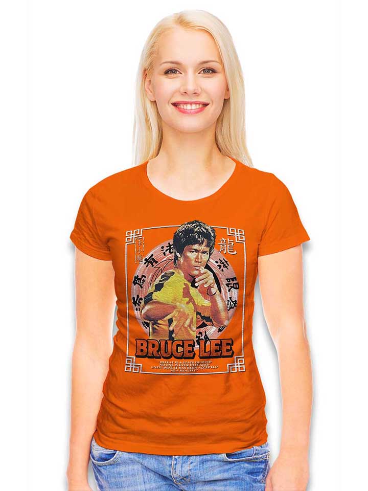 bruce-lee-damen-t-shirt orange 2