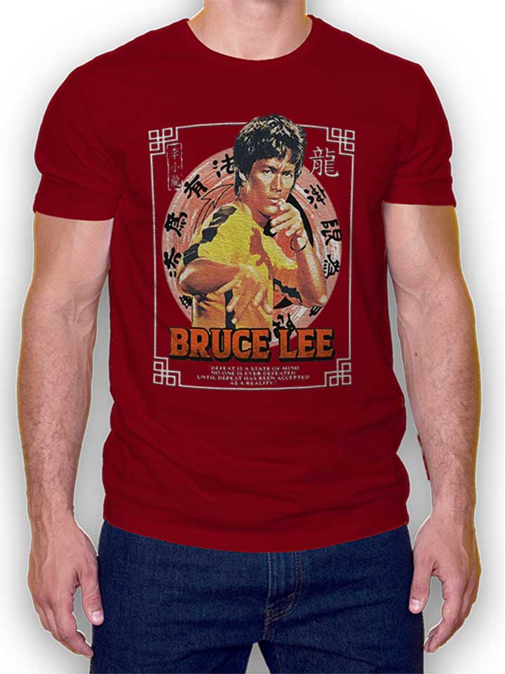 Bruce Lee Camiseta burdeos L