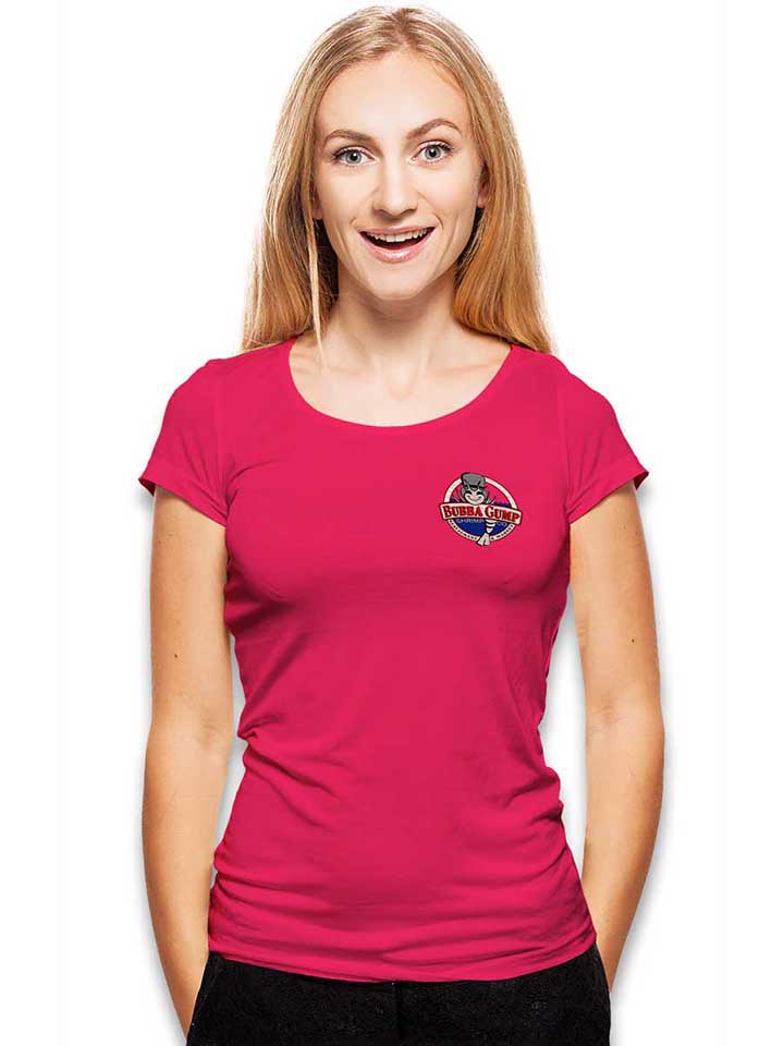 bubba-gump-shrimp-company-chest-print-damen-t-shirt fuchsia 2