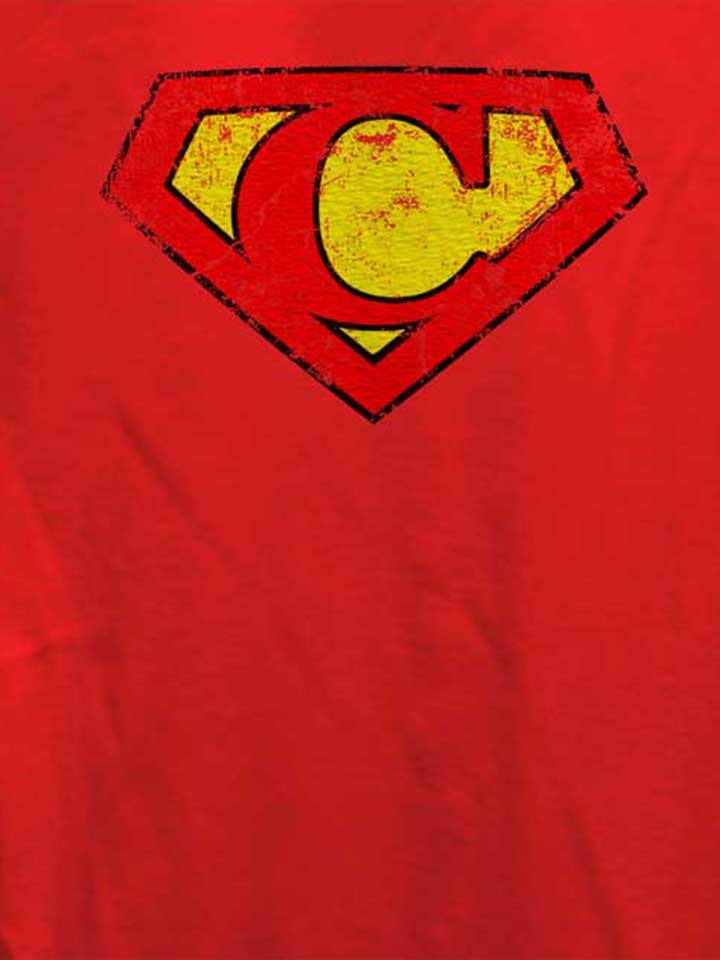 c-buchstabe-logo-vintage-damen-t-shirt rot 4