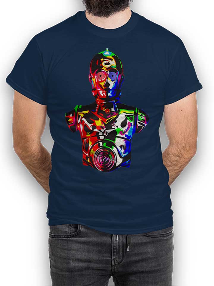 c3po-neon-t-shirt dunkelblau 1