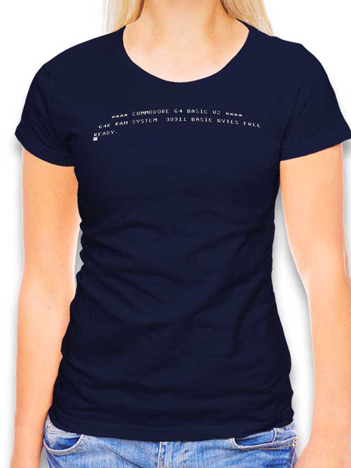 C64 Start Screen Womens T-Shirt deep-navy L