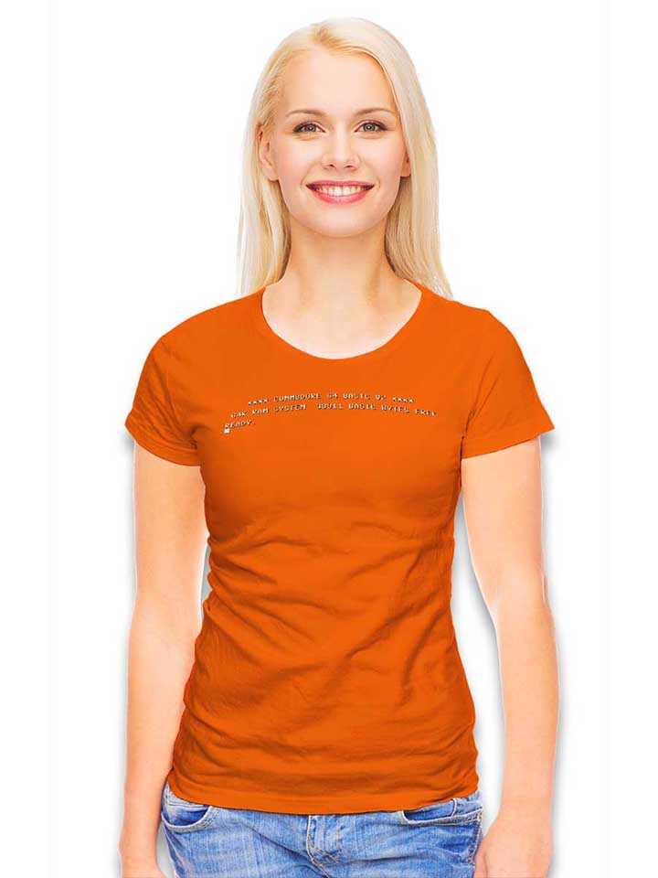 c64-start-screen-damen-t-shirt orange 2