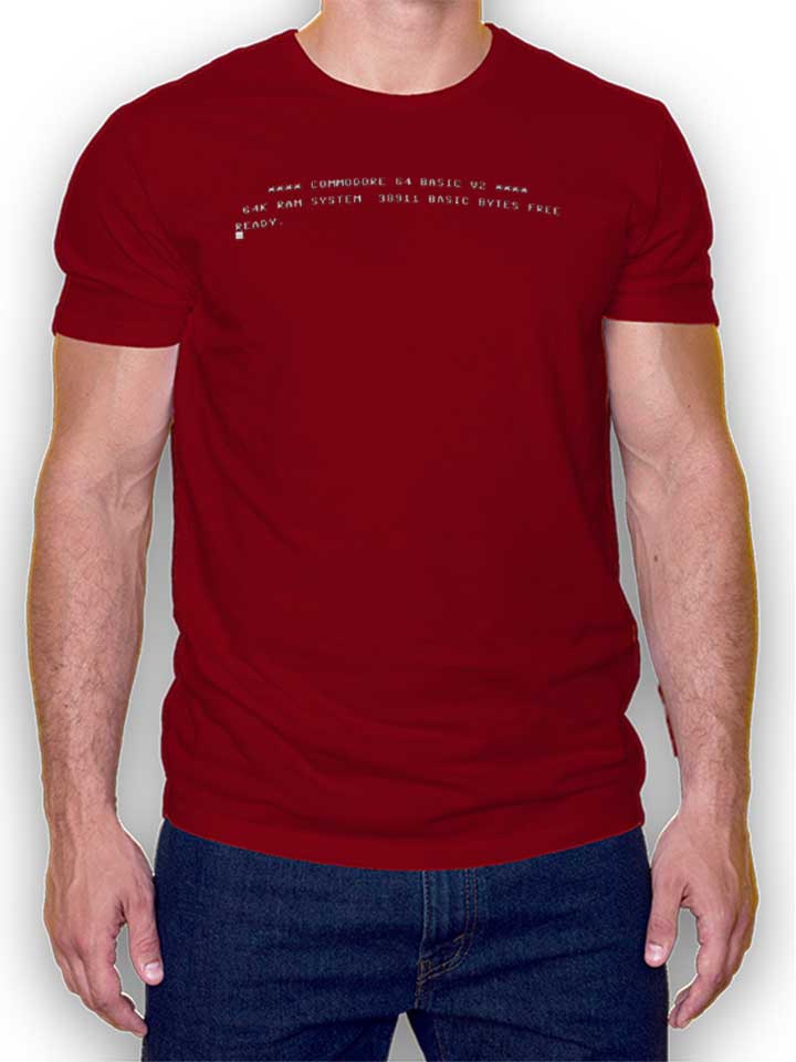 C64 Start Screen T-Shirt maroon L