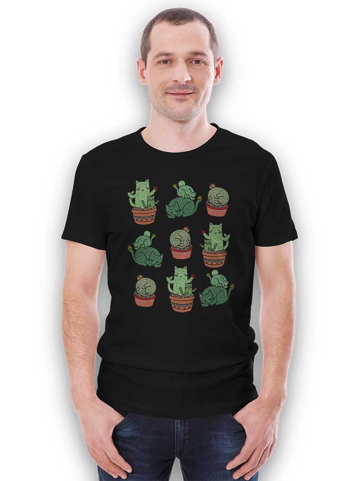 cactus-cats-t-shirt schwarz 2