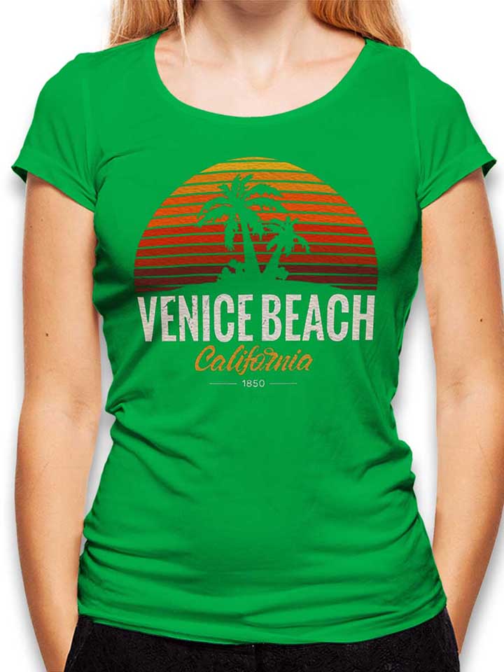 california-venice-beach-logo-damen-t-shirt gruen 1