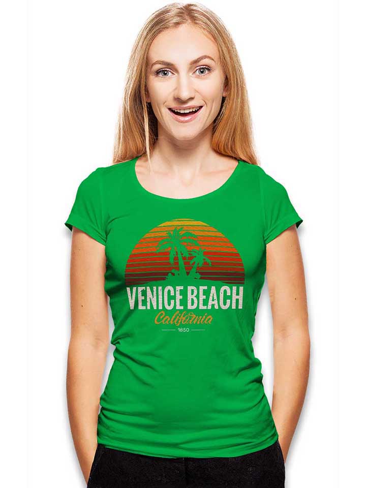 california-venice-beach-logo-damen-t-shirt gruen 2