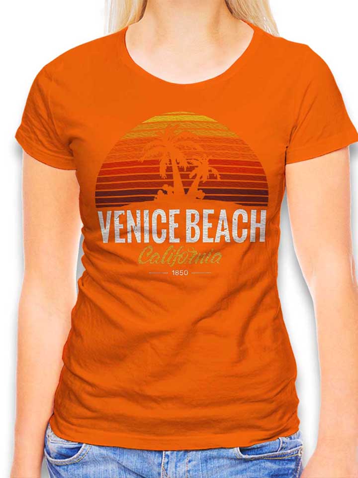 california-venice-beach-logo-damen-t-shirt orange 1
