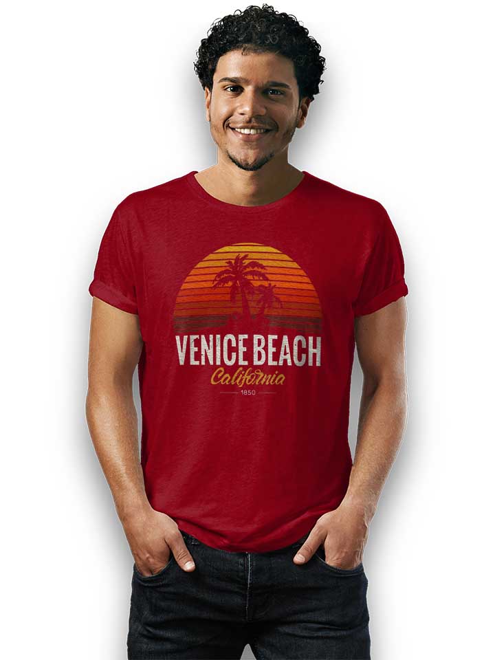 california-venice-beach-logo-t-shirt bordeaux 2
