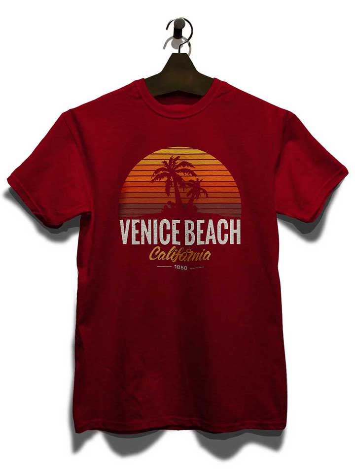 california-venice-beach-logo-t-shirt bordeaux 3