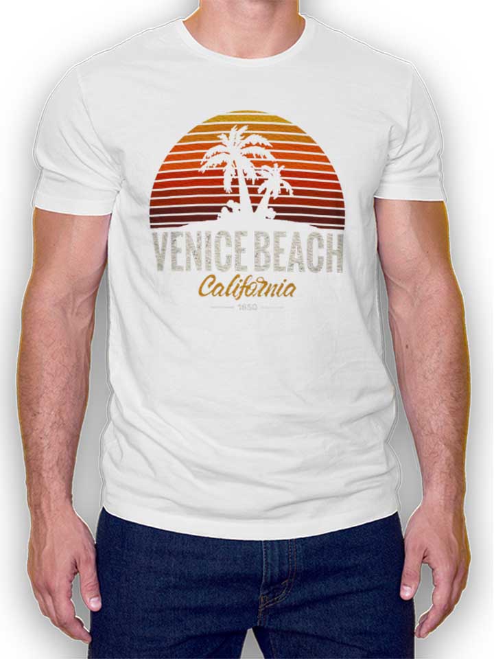 California Venice Beach Logo T-Shirt bianco L