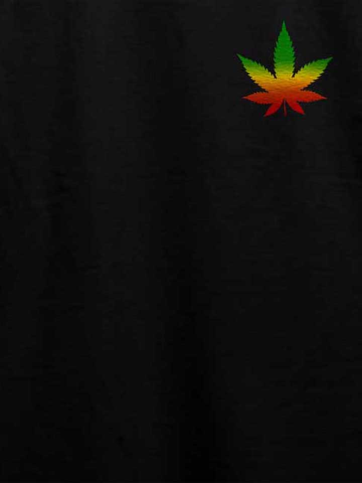 cannabis-blatt-rasta-chest-print-t-shirt schwarz 4