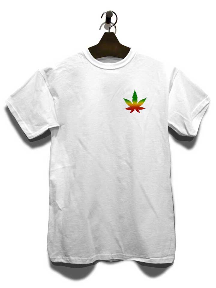 cannabis-blatt-rasta-chest-print-t-shirt weiss 3