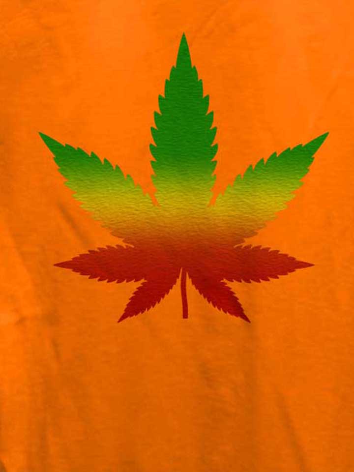 cannabis-blatt-rasta-damen-t-shirt orange 4