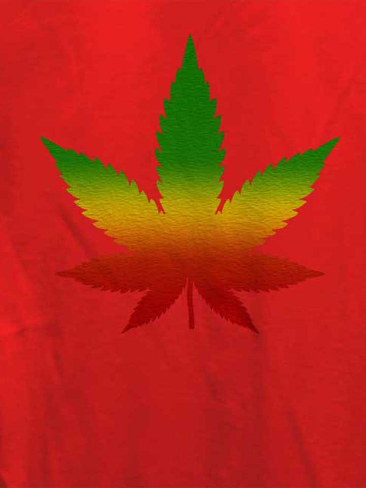 cannabis-blatt-rasta-damen-t-shirt rot 4