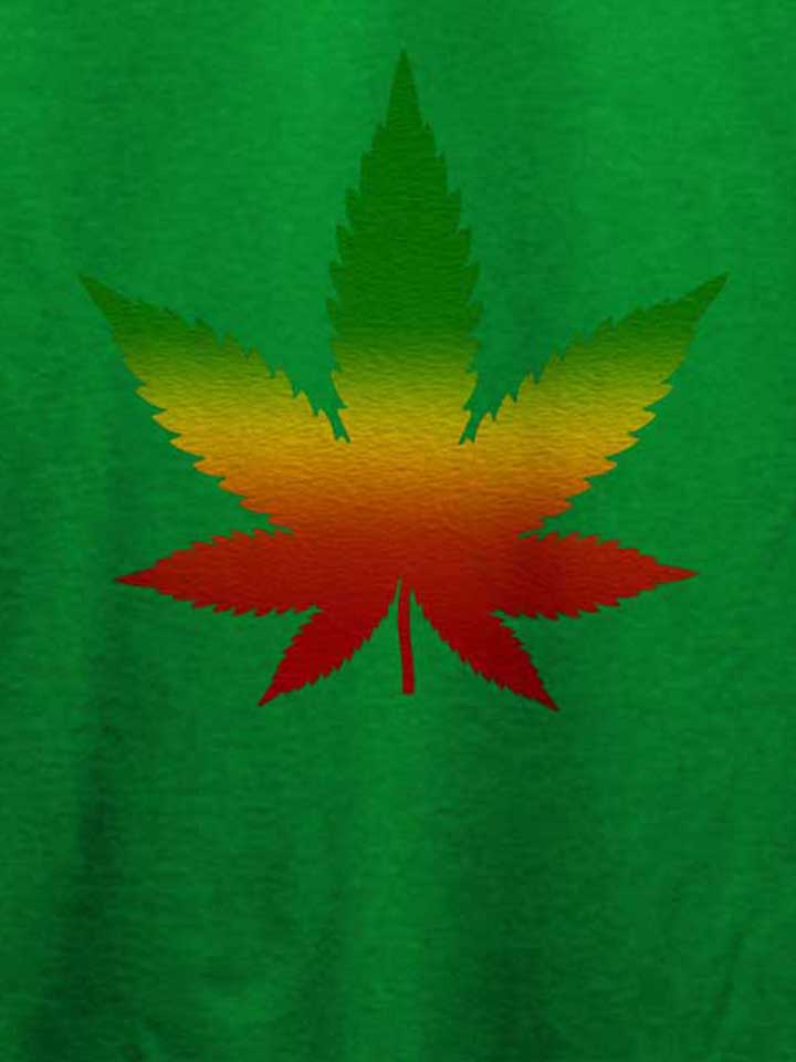 cannabis-blatt-rasta-t-shirt gruen 4