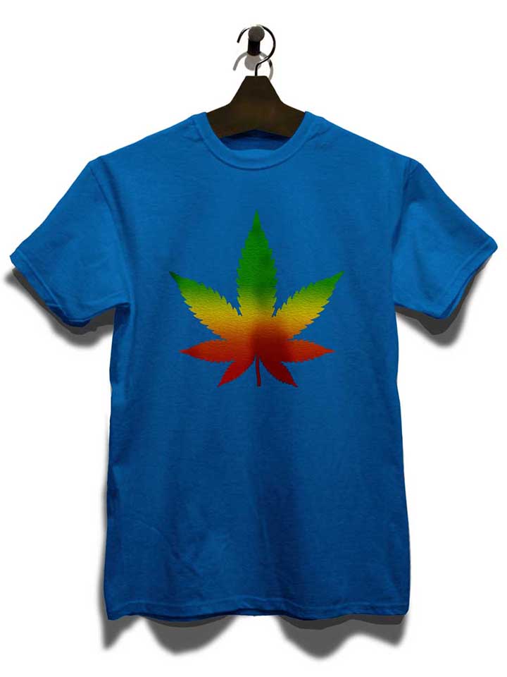 cannabis-blatt-rasta-t-shirt royal 3