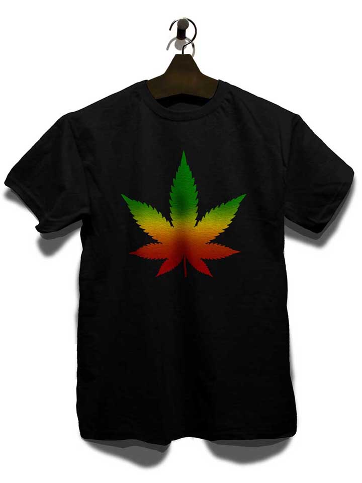cannabis-blatt-rasta-t-shirt schwarz 3