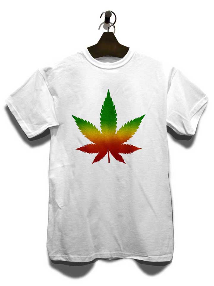 cannabis-blatt-rasta-t-shirt weiss 3