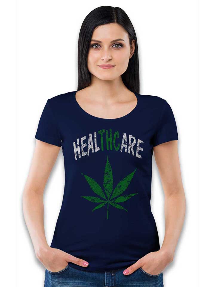 cannabis-healthcare-damen-t-shirt dunkelblau 2