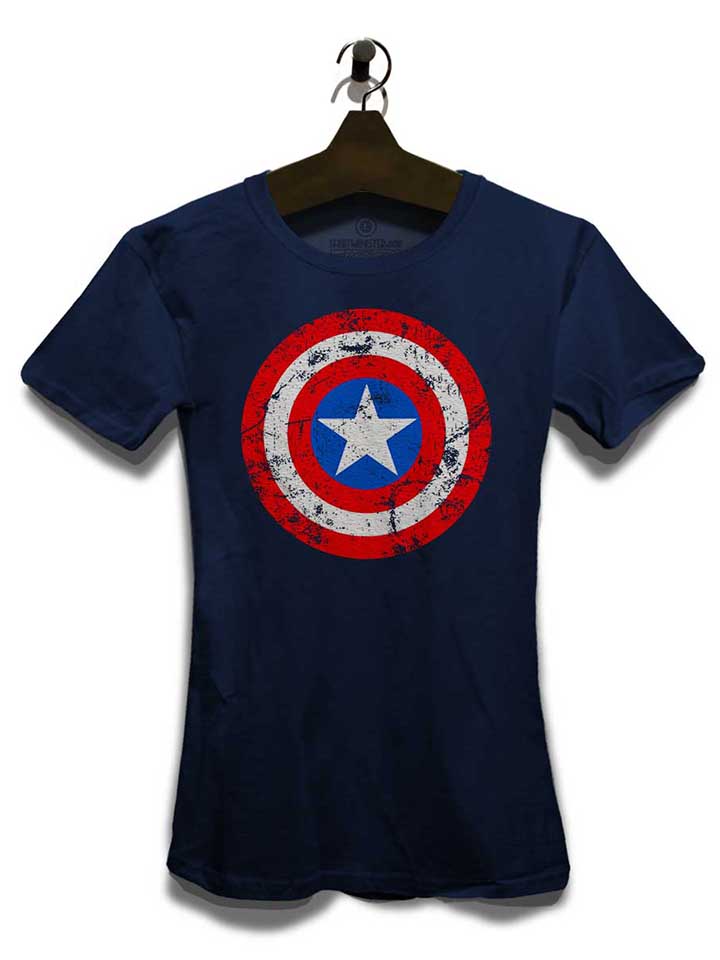 captain-america-shield-vintage-damen-t-shirt dunkelblau 3